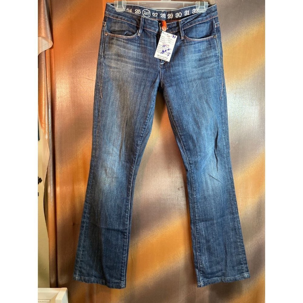 EARNEST Sewn Stretchy Low Bootcut Leg Denim Jeans Low Rise Blue Size‎ 30